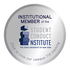 SUNY Student Conduct Institute Badge. Click to learn more about SUNY Oneonta's Title IX training materials.