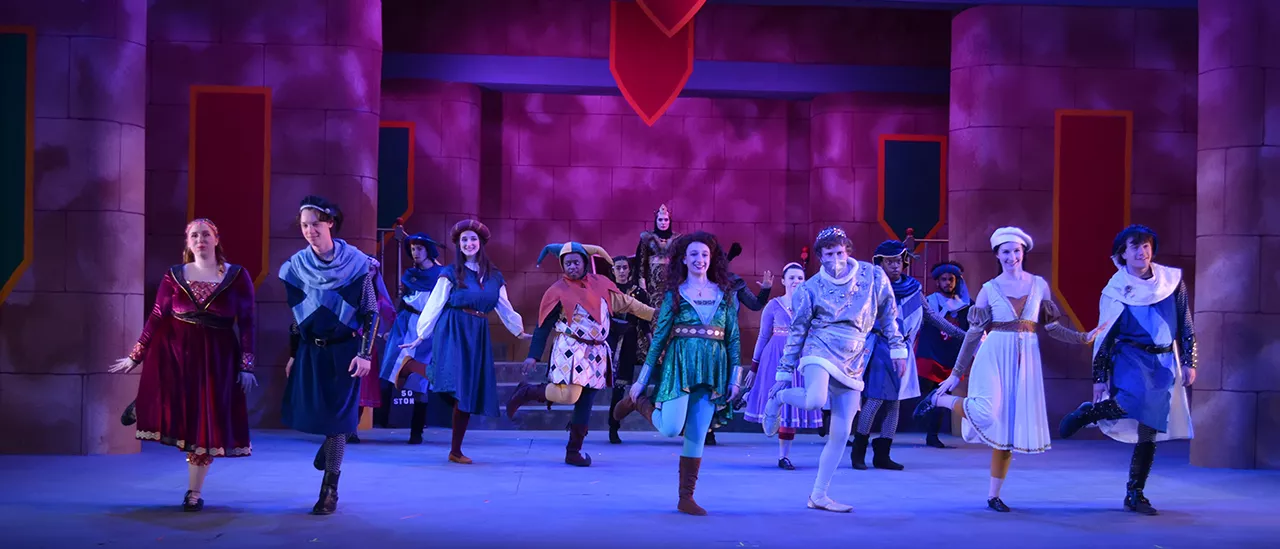 Performers dance the Spanish Panic in the 2022 production of Once Upon a Mattress