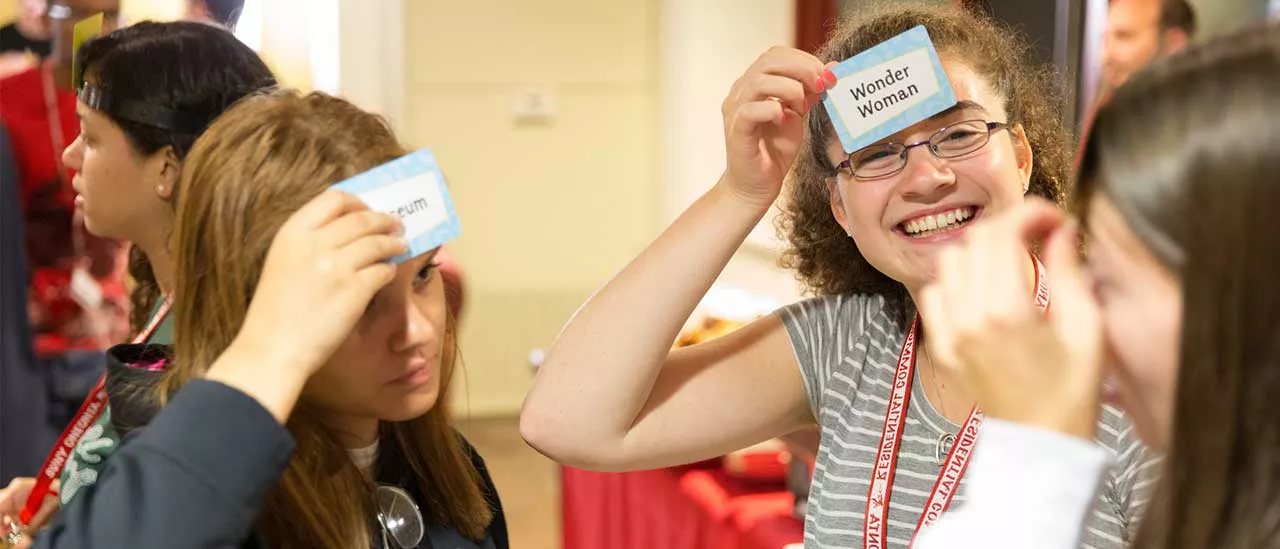 Orientation ice breaker in Golding Hall