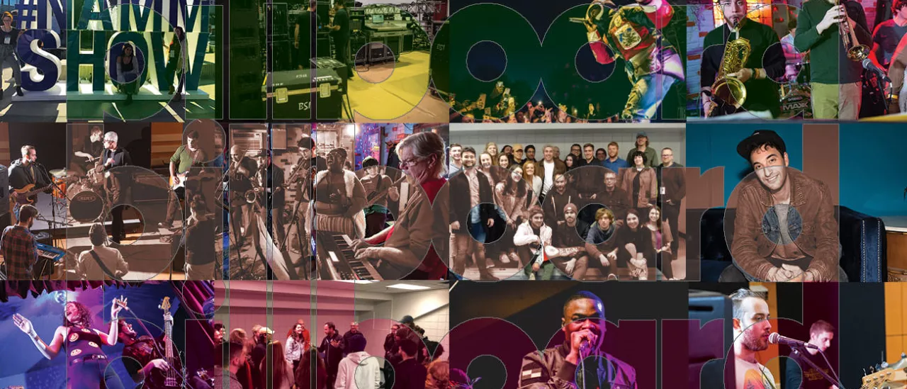 Collage of music-related photos