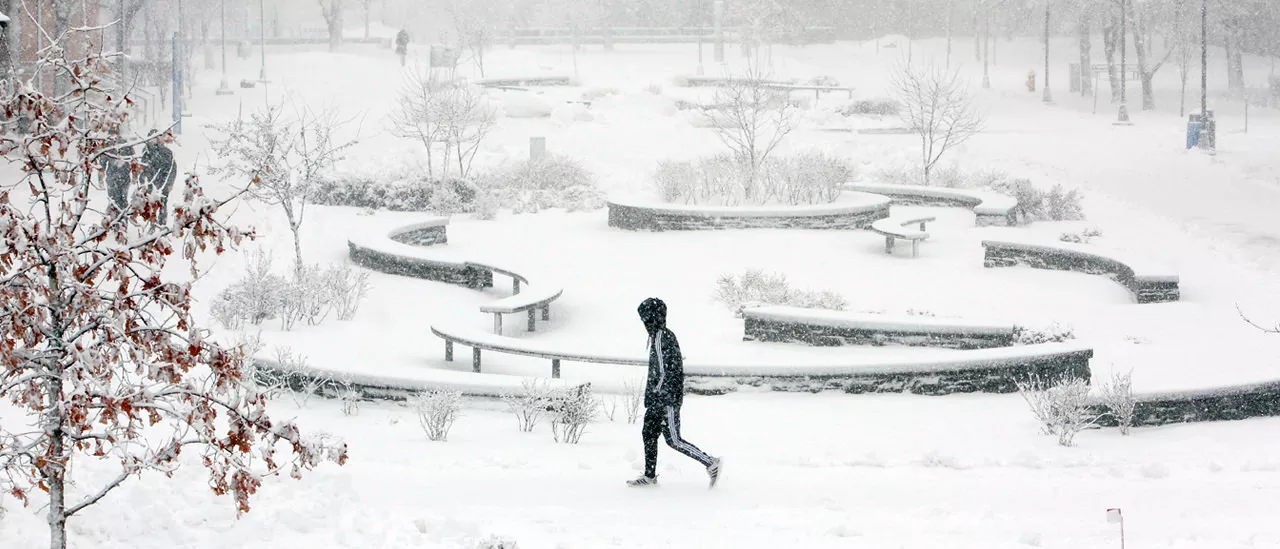 Campus in winter.