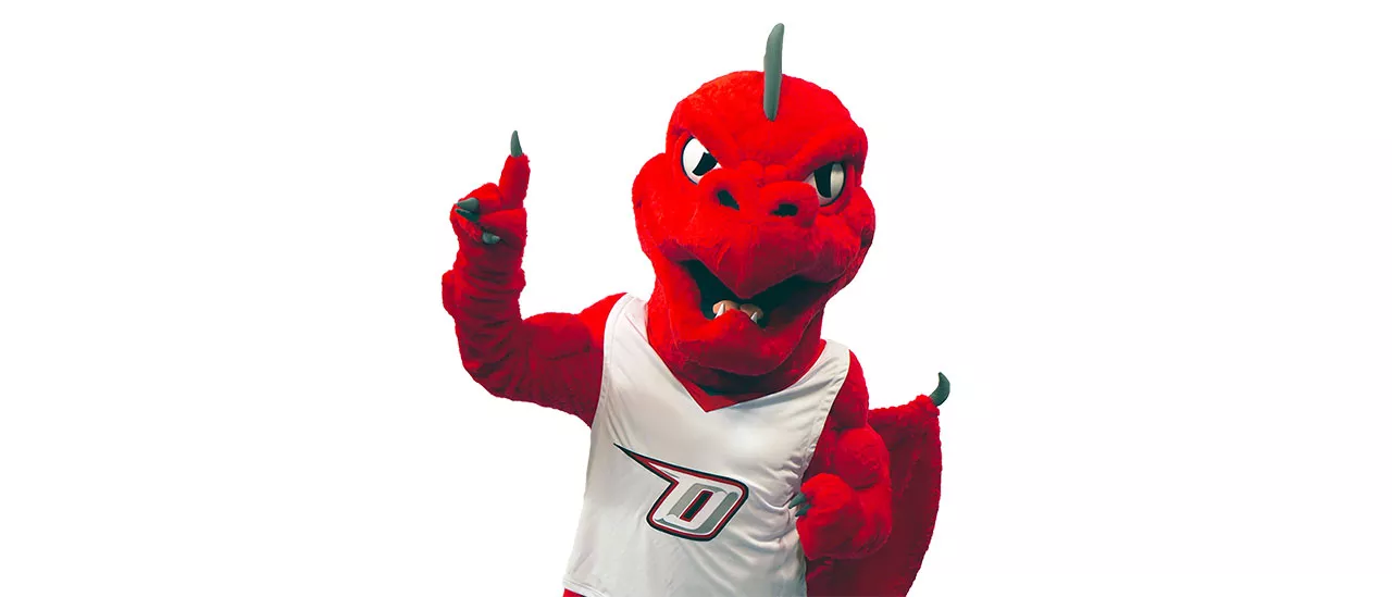 Red the dragon holding up one finger