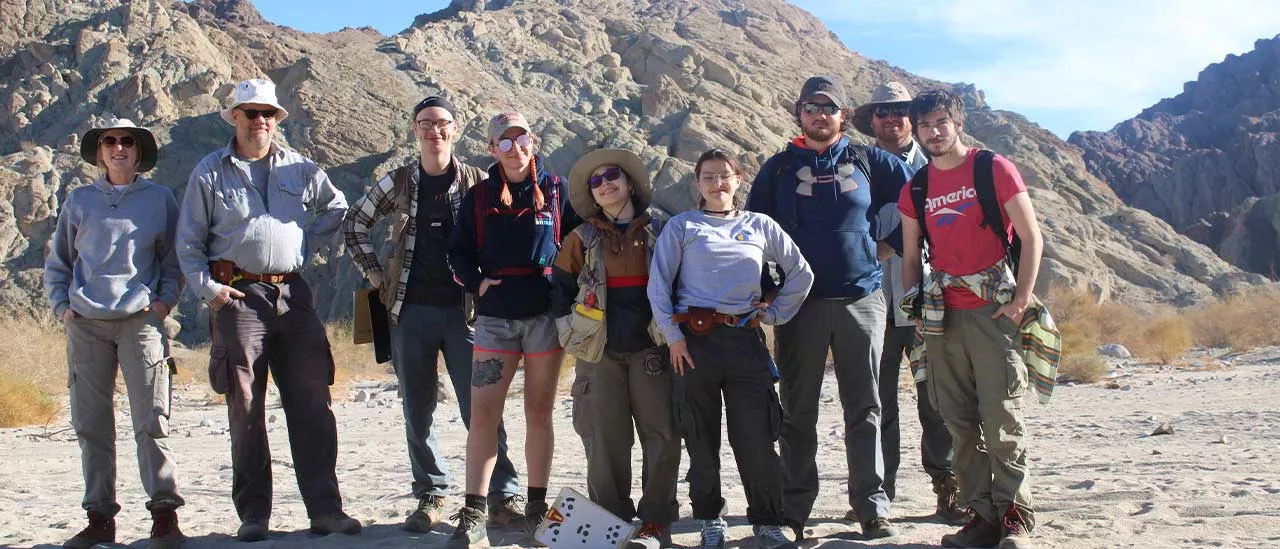 Student and professor Geology trip