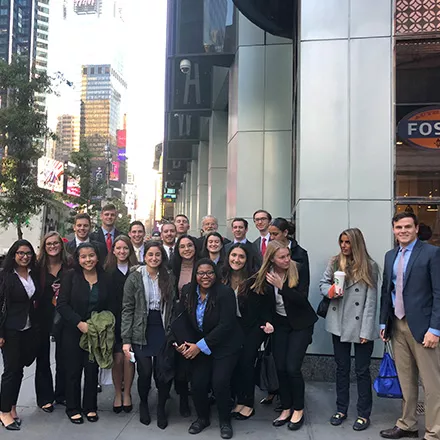 Business students in New York City