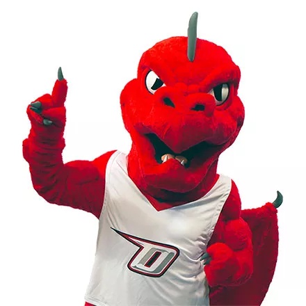Red the dragon holding up one finger