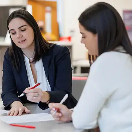 Student meeting with an advisor