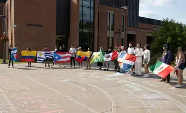 Students celebrate the start of National Hispanic Heritage Month.