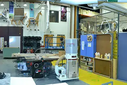 The scene shop in the theatre department.
