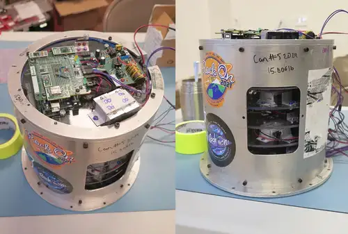 NASA Canister with the boards Oneonta developed