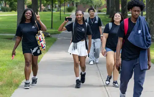 Summer Academy Students walk to their next session