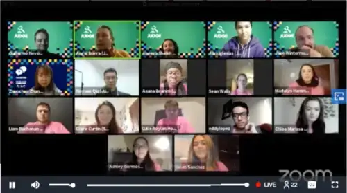 SUNY Oneonta iGEM team participates in a Zoom meeting to answer judges' questions