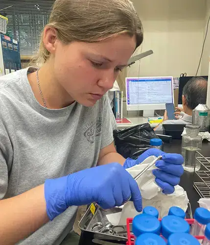 Ellie doing research in Japan