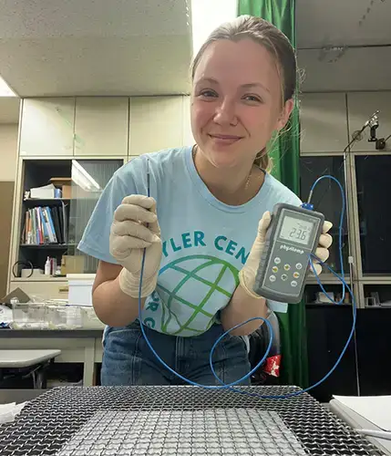 Ellie doing research in Japan