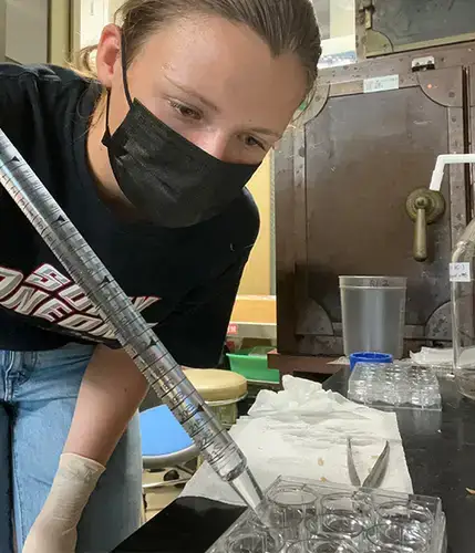 Ellie doing research in Japan