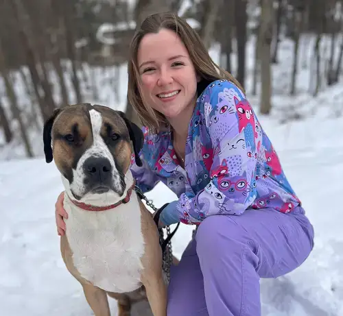 Ellie Vogl with her dog