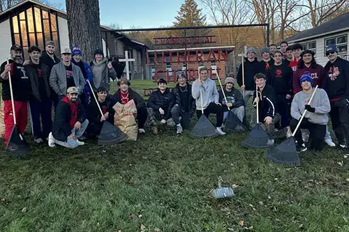 Wrestling team volunteering
