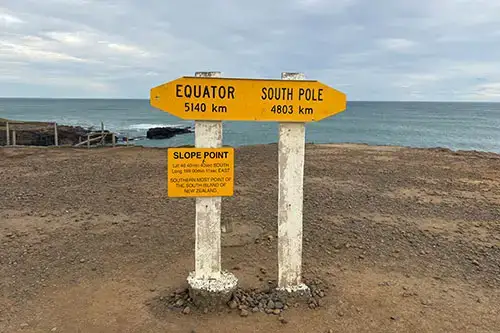 Equator sign in New Zealand