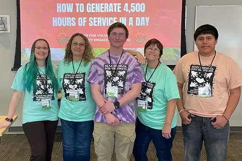 Daniel Schlagel with volunteering team