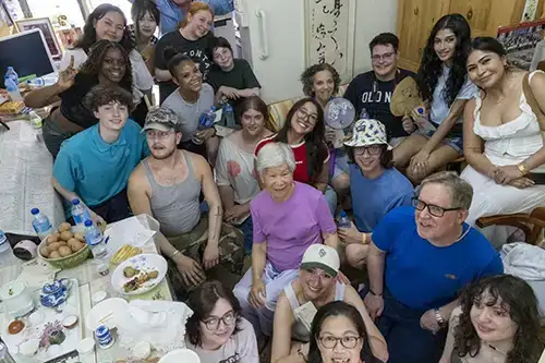 China FL Trips students at locals house for dinner