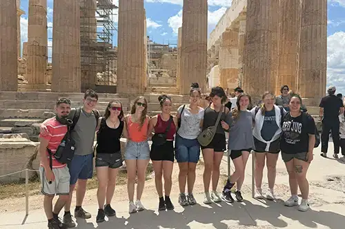 Greece FL Trip Parthenon group photo