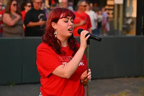 national anthem sung by Megan Dwyer 