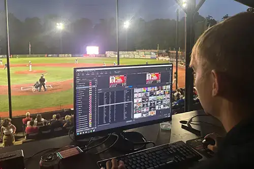 intern at baseball game