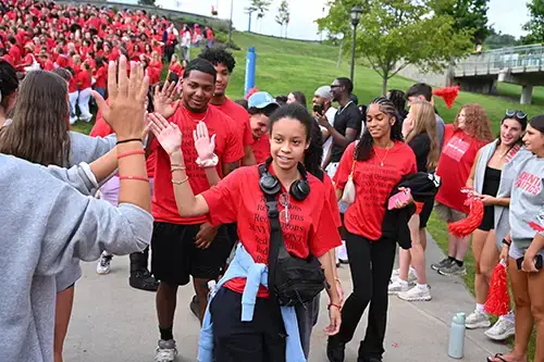 Students at Pass Through the Pillars