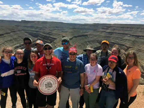 Students visit Goosenecks State Park in Utah
