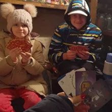 Tetyana Yefymenko children in basement