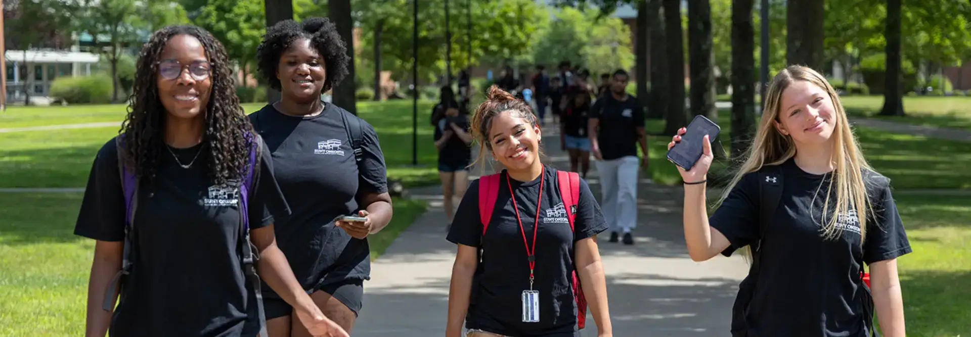 Summer Academy Students walk to their next session