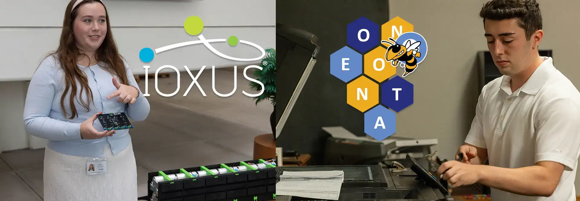 Students at Internship with Ioxus and Center Street School