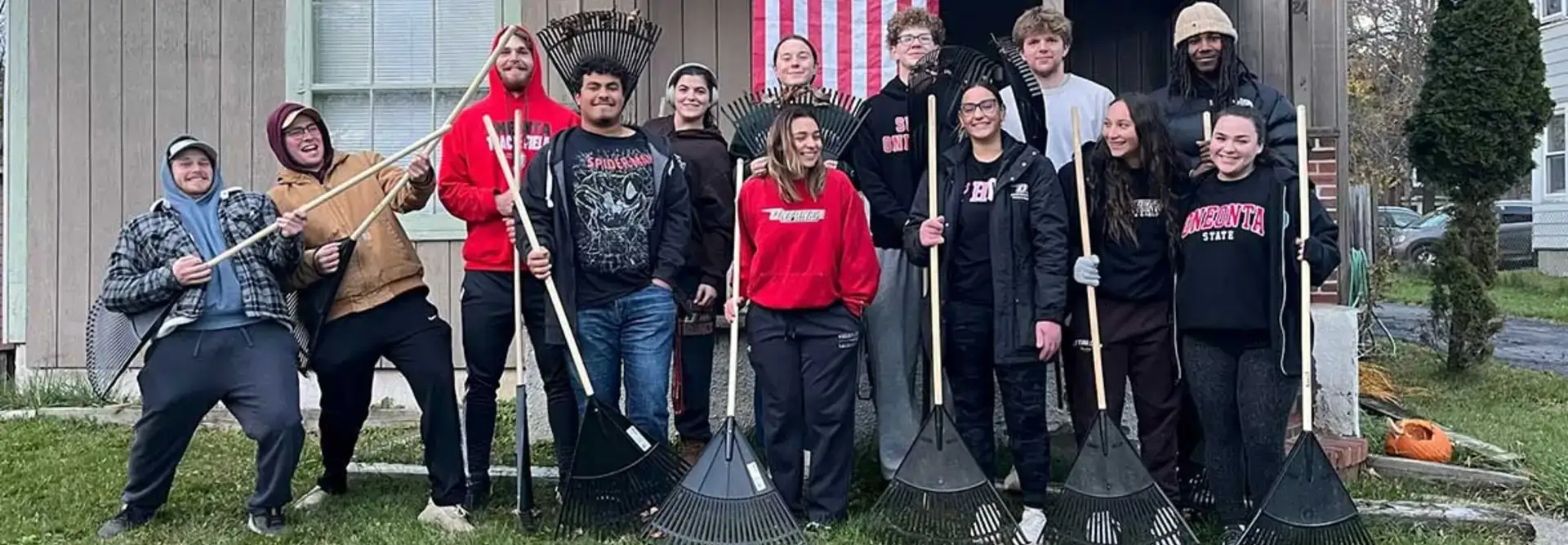 NCAA Volunteering Athletes pose for group photo