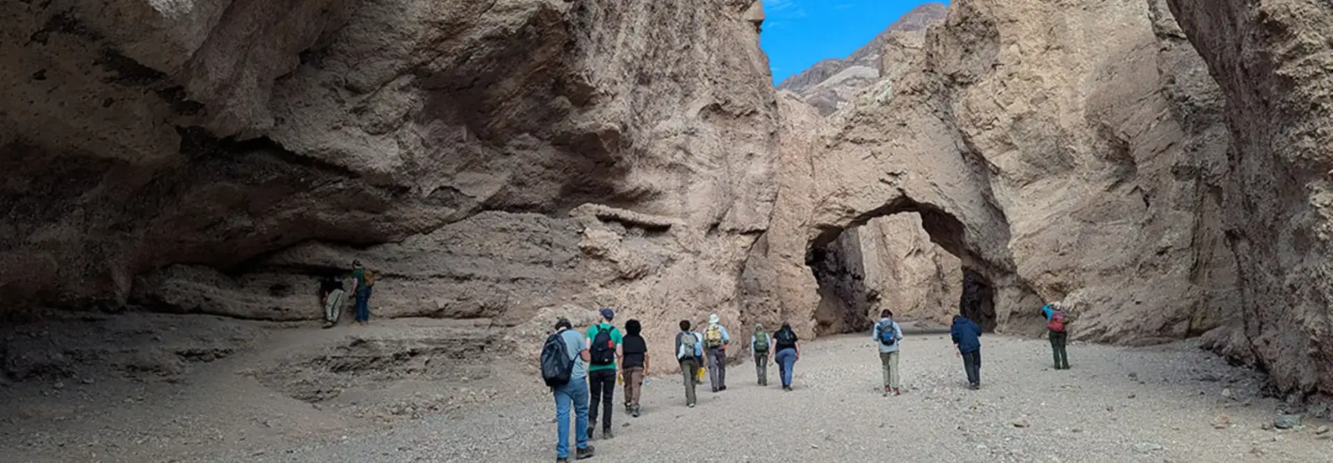 Students studying plate boundaries in the field