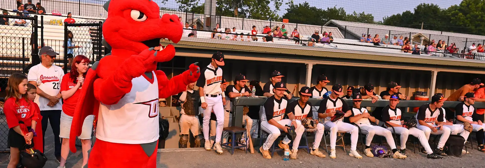 red on the oneonta outlaws field