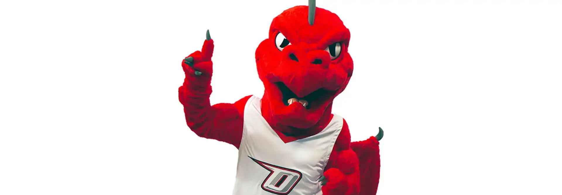 Red the dragon holding up one finger