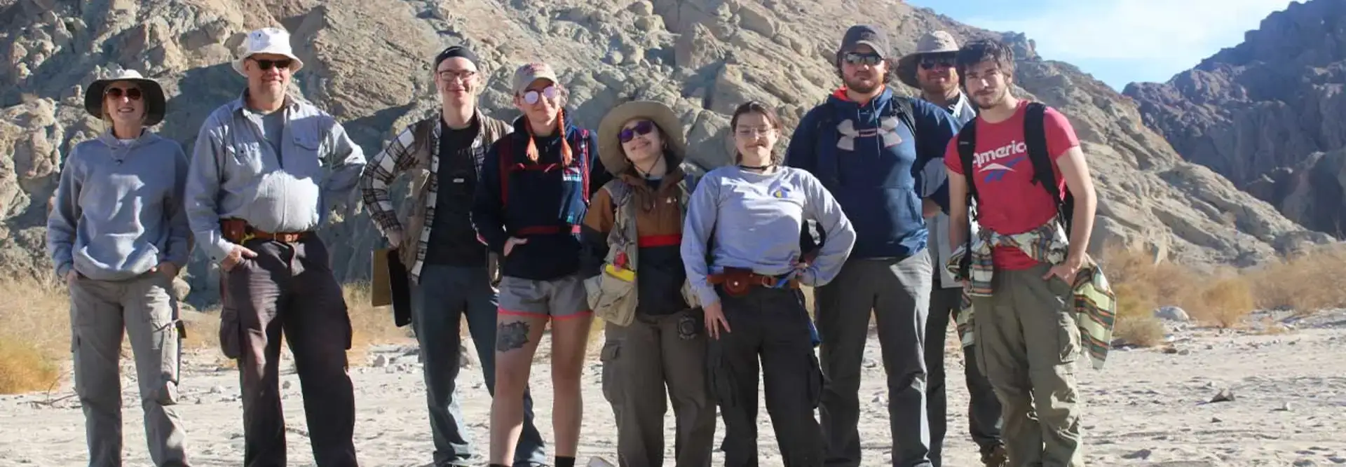 Student and professor Geology trip
