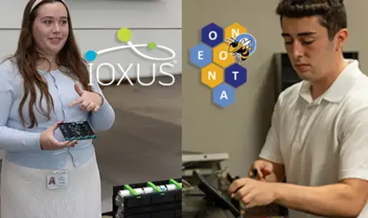 Students at Internship with Ioxus and Center Street School