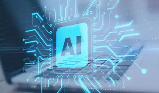 AI Graphic on Computer Screen