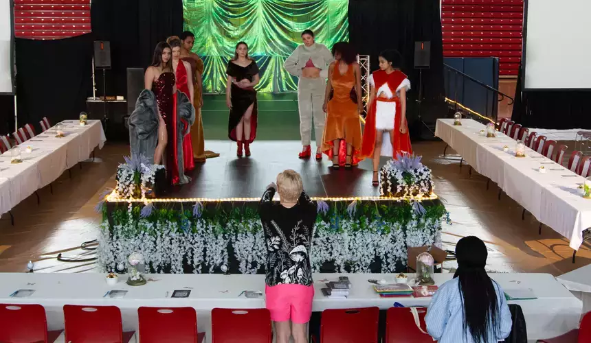 Preparing to start the annual fashion show.