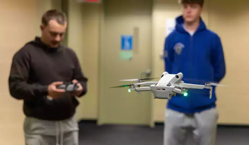 Students in GEOG 3226 learn the fundamentals of drone operation