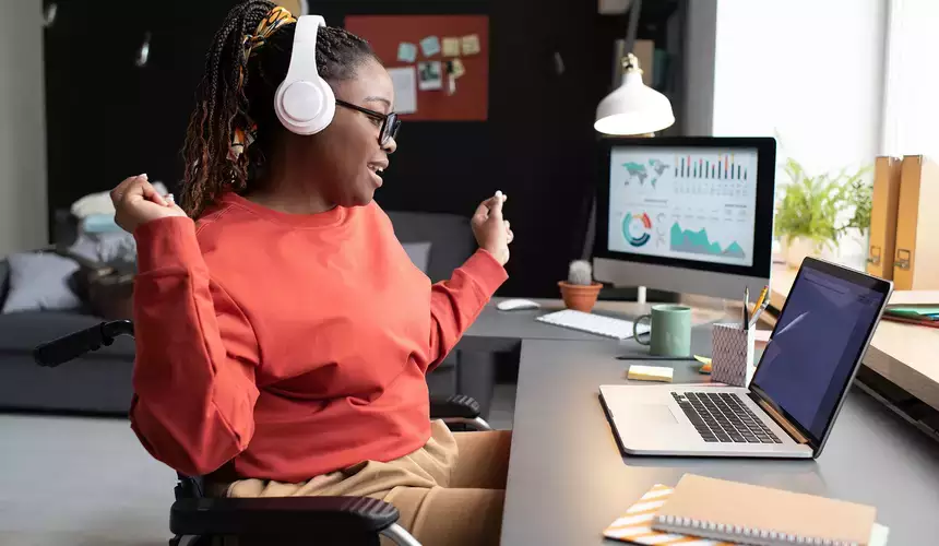 Woman working on music contracts