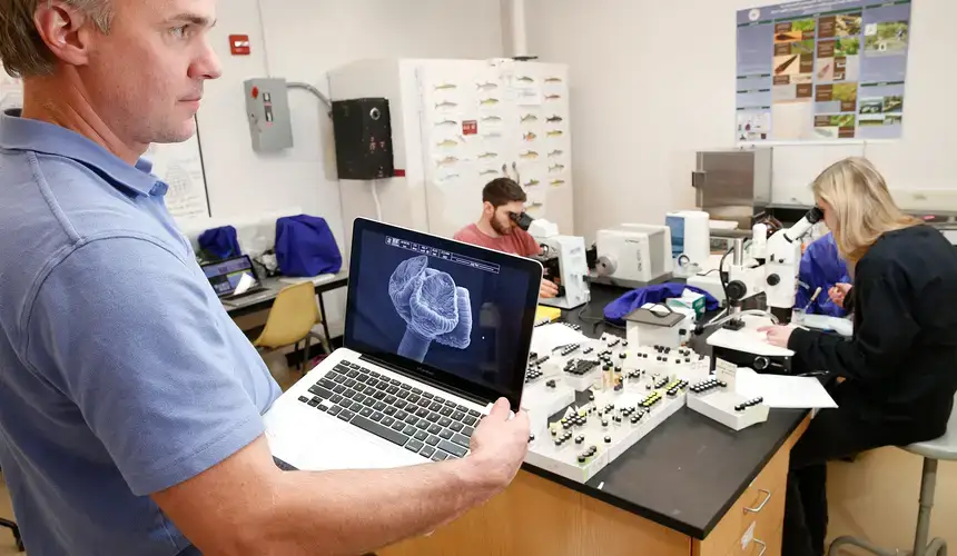 Biology students work on research projects at the Biological Field Station in Cooperstown, NY