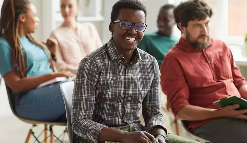 Young Male Student at Psychology Seminar