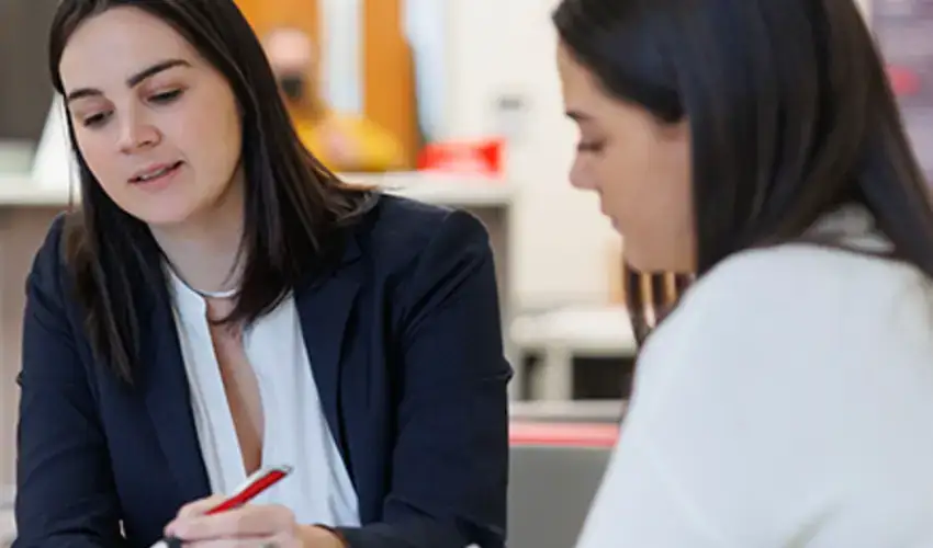 Student meeting with an advisor