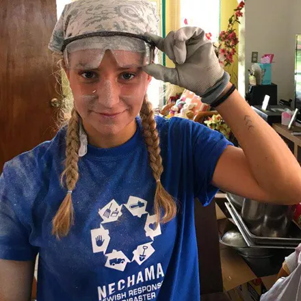 SUNY Oneonta student Seaver Lipshie helps with Puerto Rico hurricane recovery efforts.