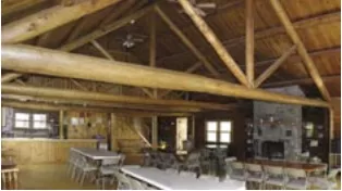 Inside the dining hall at the lodge