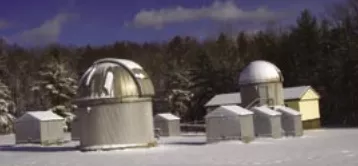 The observatory in winter covered in snow