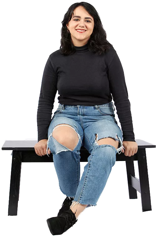 Student sitting on a bench