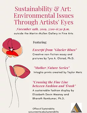 Poster for Sustainability and Art Event, 11/19/19