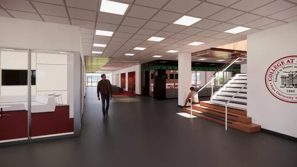 Middle-level near classrooms – much more light and open-feeling